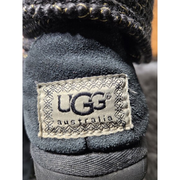 UGG Classic Cardy Button Knit Boots Womens Size 6 Brown Gold Sweater Boots 1876 - Picture 7 of 8